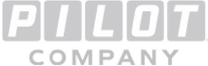 Logo of Pilot Company featuring the word PILOT in bold, uppercase white letters on a dark background. Below is COMPANY in smaller, uppercase black letters.