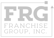 Logo of Franchise Group, Inc. featuring bold black letters FRG with a small square in the top-right corner, enclosed in a rectangular outline. Below, it reads FRANCHISE GROUP, INC. in capital letters.