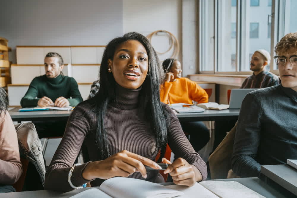 Employee sitting in class