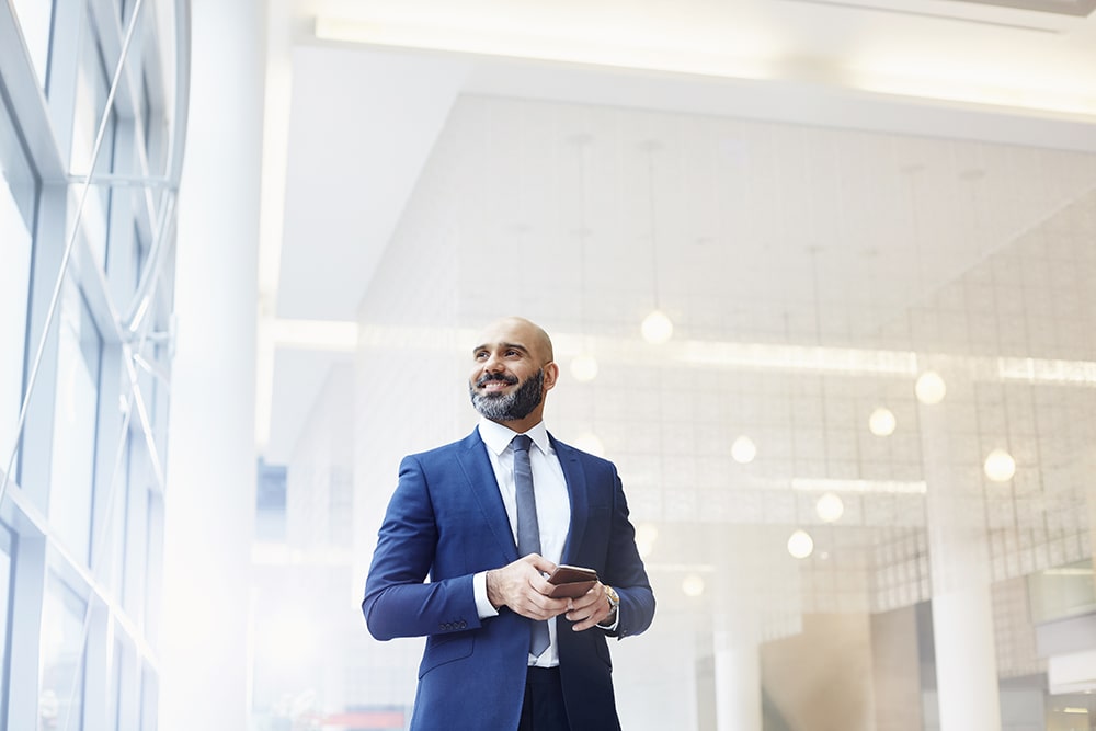 A man smiling