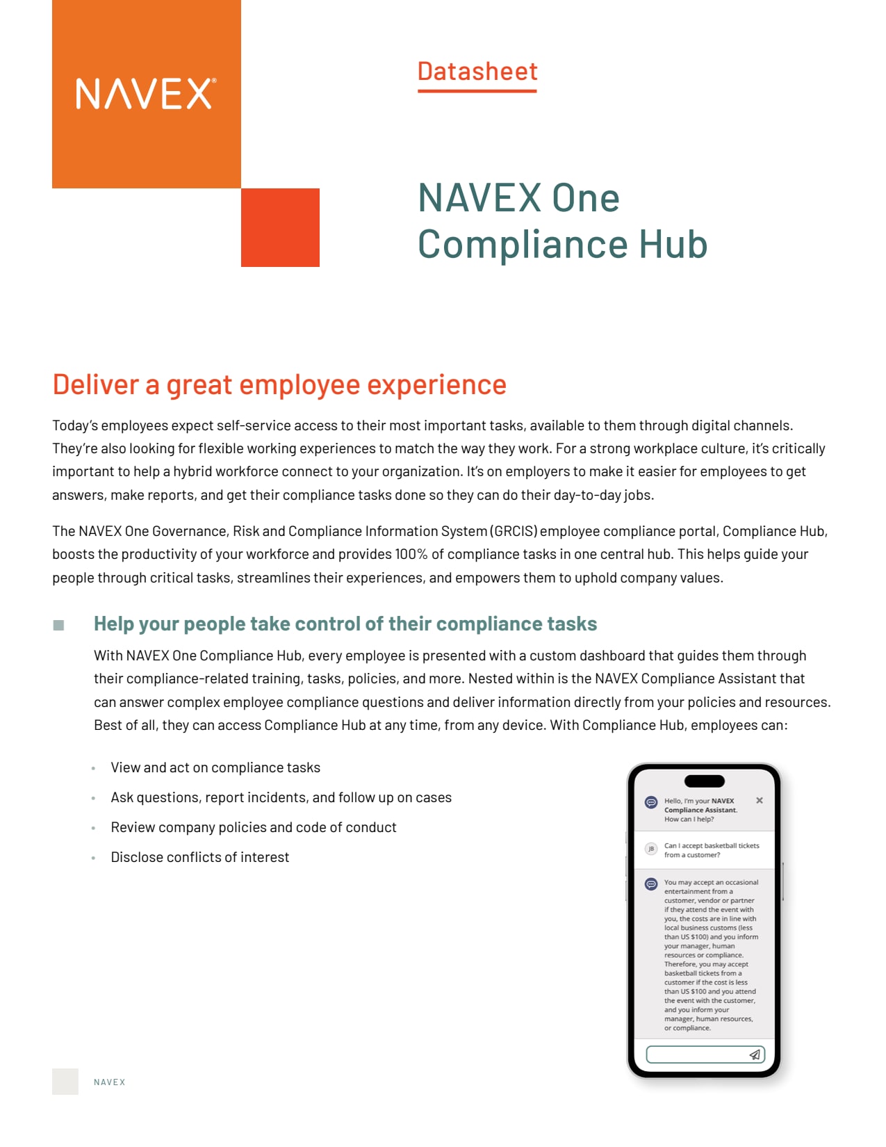 NAVEX One Compliance Hub