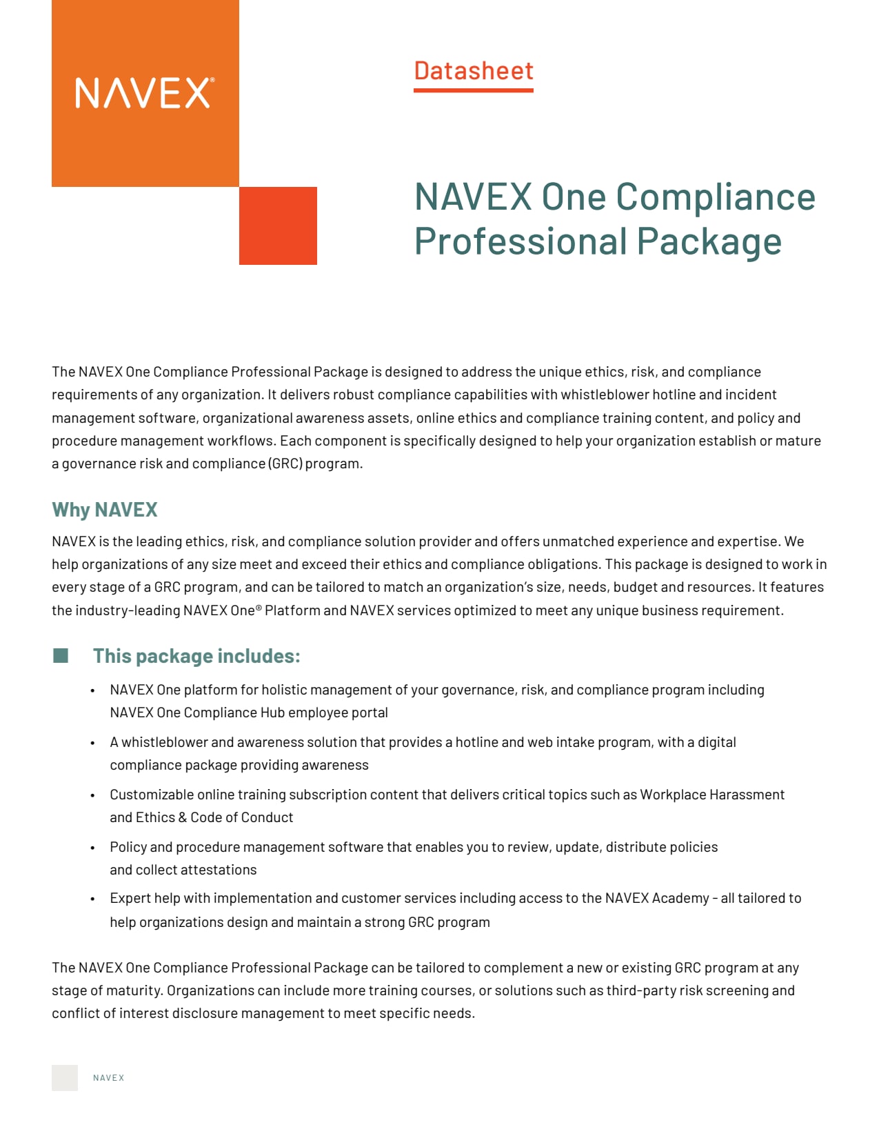 NAVEX One Compliance Professional Package