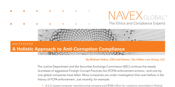 A Holistic Approach to Anti-Corruption Compliance