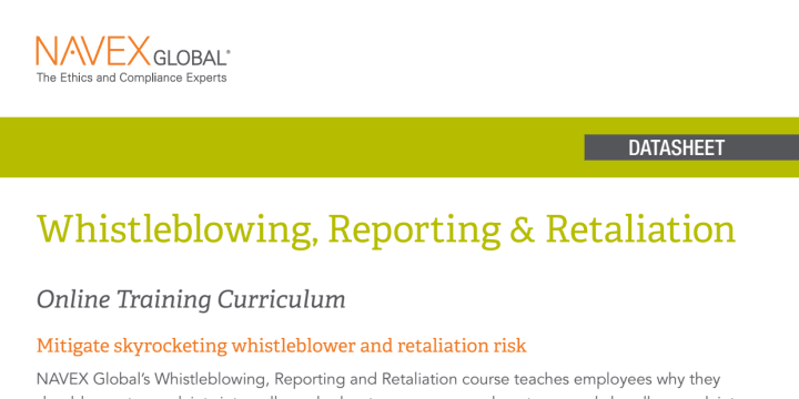 Whistleblowing Reporting Retaliation Course Overview Datasheet - EMEA