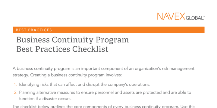 Lockpath Business Continuity Program Best Practices Checklist.pdf