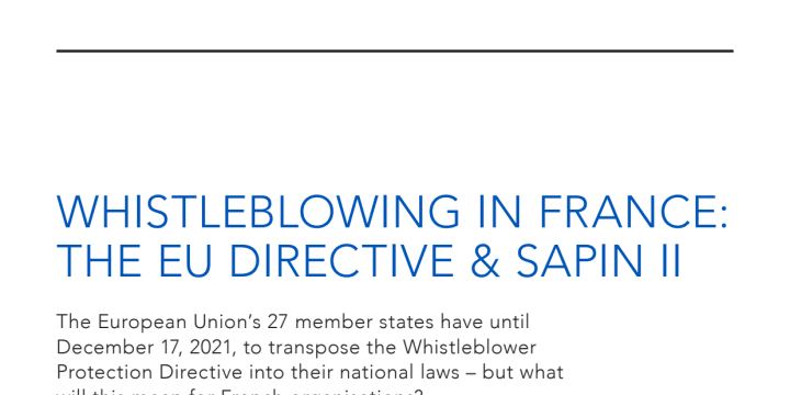 Whistleblowing in France - EU Directive and Sapin II.pdf