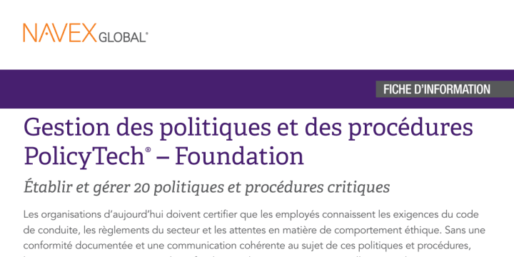 Gestion des politiques et des procédures PolicyTech® – Foundation.pdf