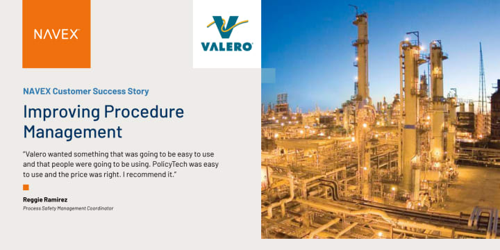 Valero Improves Procedure Management Using PolicyTech Software