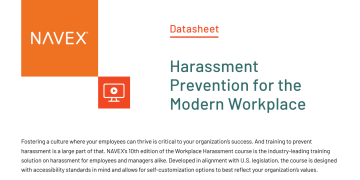 Workplace harassment 10 prevention training datasheet 2023