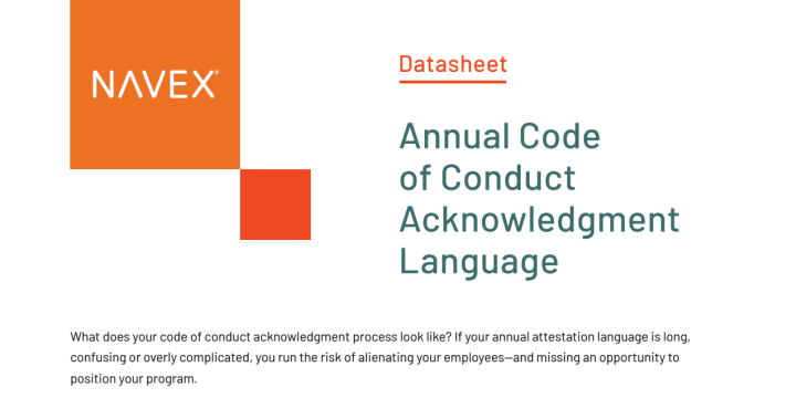 Annual Code of Conduct Acknowledgment Language