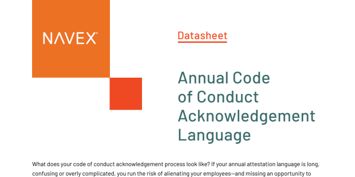 Annual Code of Conduct Acknowledgment Language