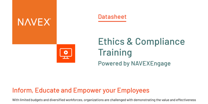Ethics & Compliance Online Training Datasheet