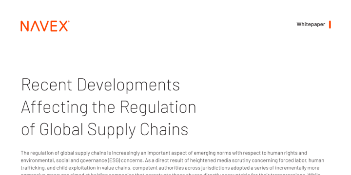 Recent Developments Affecting the Regulation of Global Supply Chains